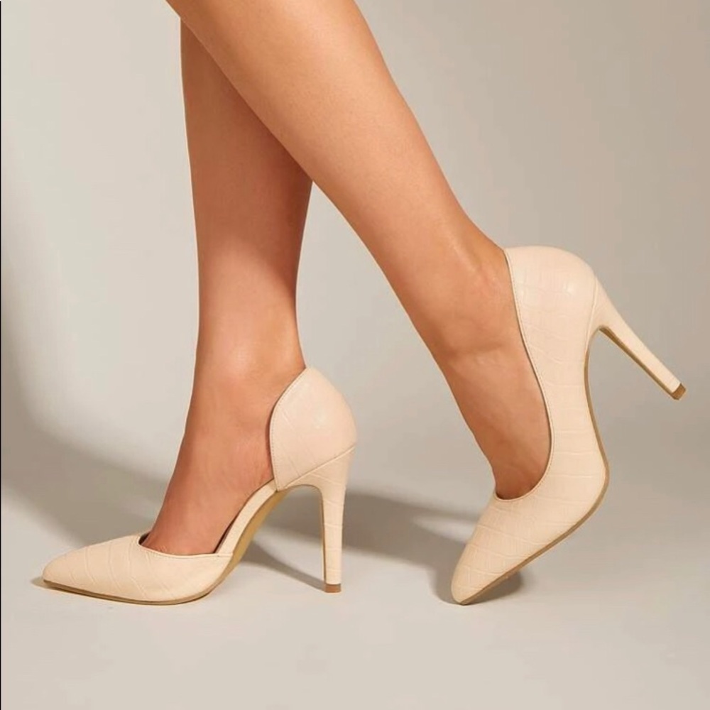 Beige Stiletto Pumps